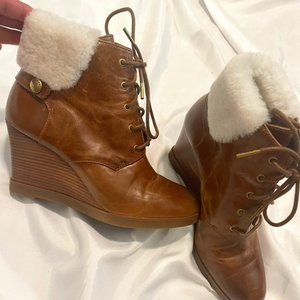 Michael Kors Brown Leather Booties